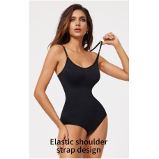 Жіноче безшовне коригувальне боді з підтримкою грудей, затягування живота, чорне 2XL